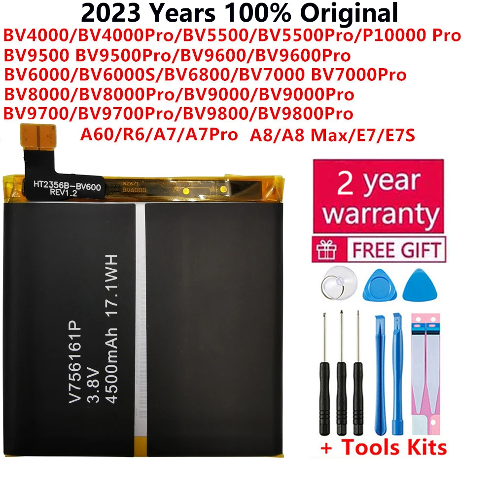 

100% Оригинальный аккумулятор для телефона Blackview A7 A8 A60 R6 E7 E7S A8 Max A20 BV4000 BV5000 BV6000 BV6000S BV7000 BV8000 BV9000 Pro
