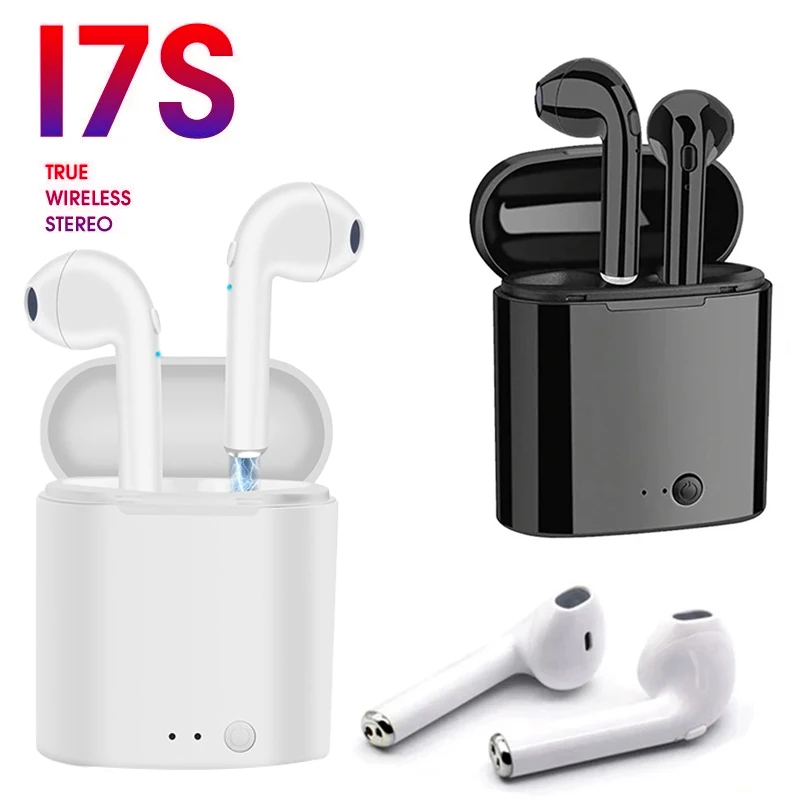 

I7S TWS Bluetooth Earphone Wireless Headphones HIFI Earbuds Sports Headsets With Charging Box For iphone Xiaomi Huawei Phones
