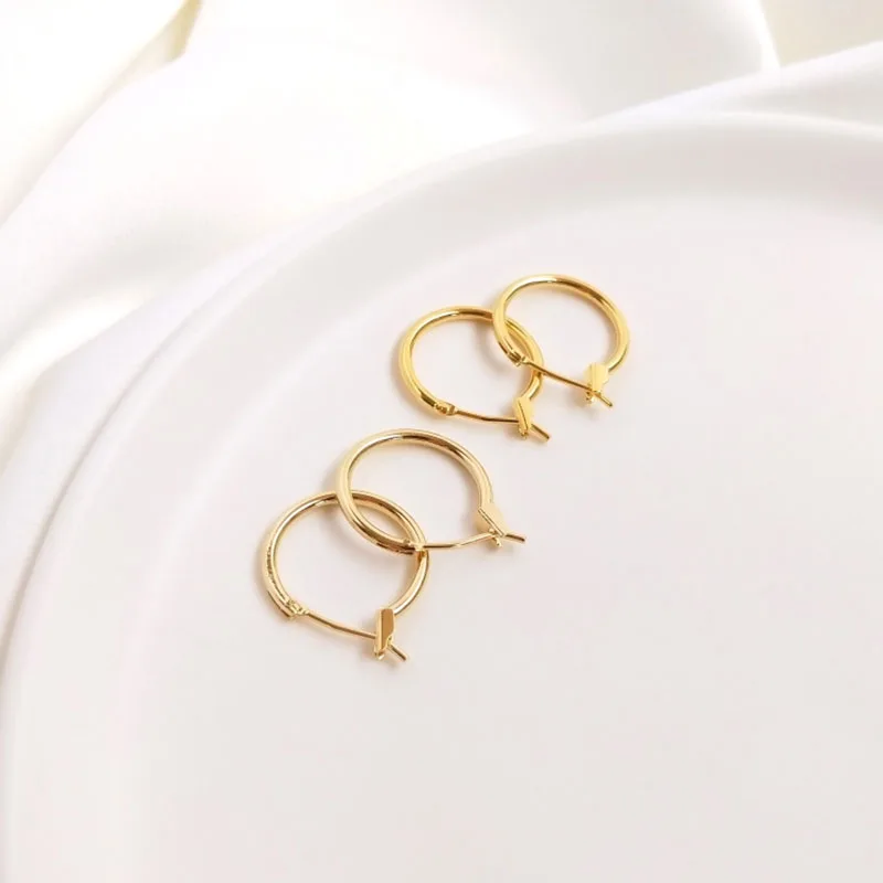 

1Pair 14mm 16mm Smooth Circle Hoop Earrings Brincos Simple Party Round Loop for Women Jewelry Party Gifts