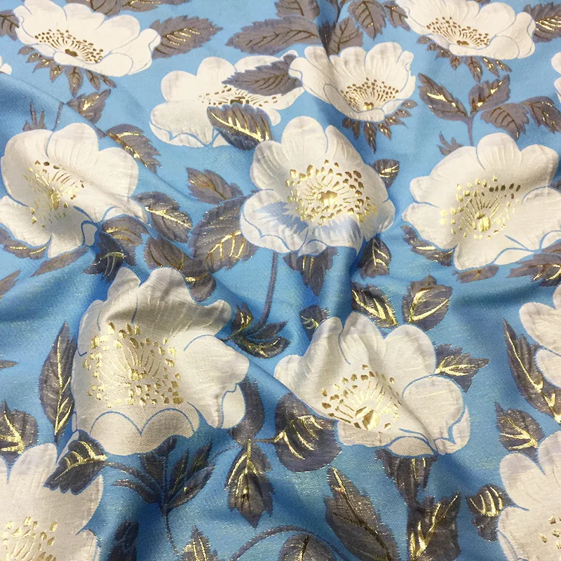 

European Brocade Jacquard Fabric Spring and Autumn Trench Coat Short Skirt for Dress Clothing Material Sewing by the Meter