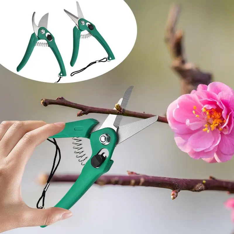 

Pruning Scissors Stainless Steel Shears Gardening Labor-saving Pruner Curved Non Slip Handle Orchard Plant Branch Trimmer