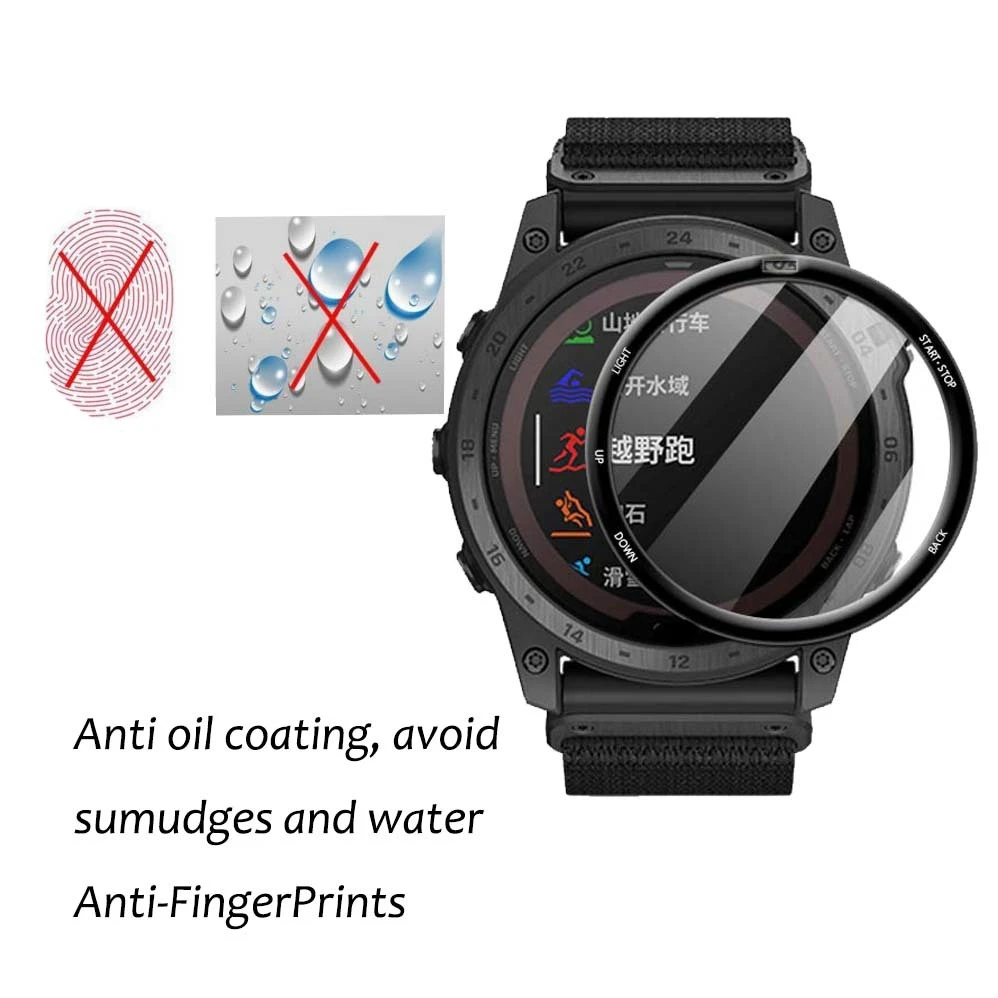 2pcs FULL Coverage Protective Film For Garmin Tactix 7 Pro HD Clear Watch Screen Protector 3D Curved Composite Material - купить по