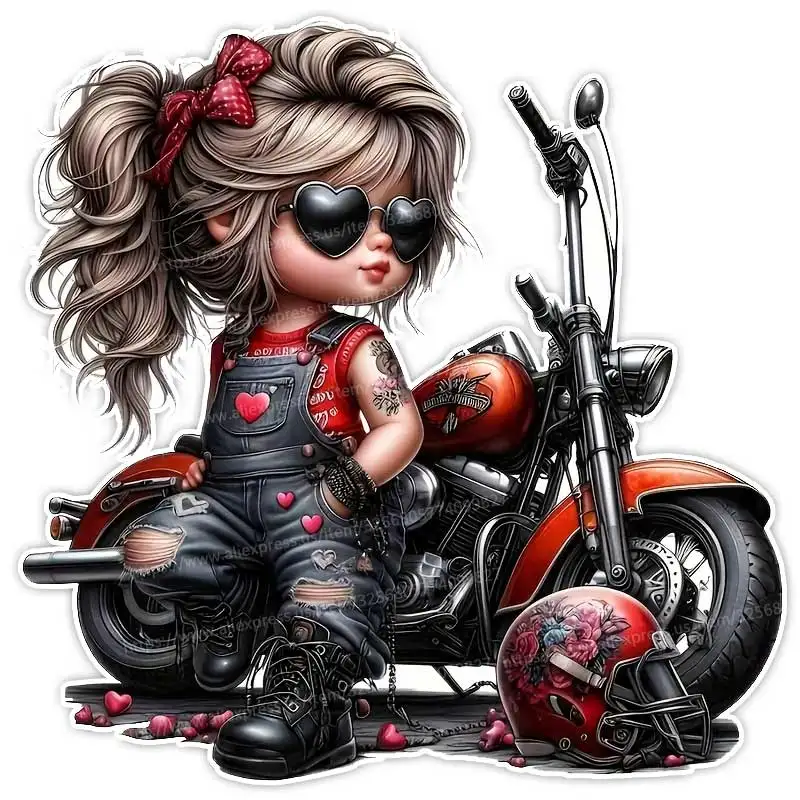 

Крутая наклейка для автомобиля для девочек и мотоциклов, виниловая наклейка, водостойкая наклейка на заднее окно, мотоцикл, кемпер, бампер, украшение для ноутбука, SH880