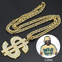gold chain necklaces hip hop rap charm singer money dollar sign pendant necklace for women men girls choker jewelry gift