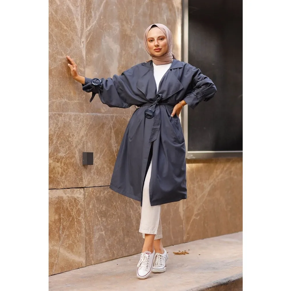 

Dorlie Temporary Shed Kemerli Trench-Navy Blue