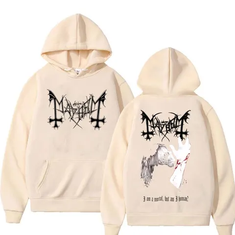 Толстовка с принтом Death Black Metal Mayhem для мужчин и женщин, винтажный повседневный спортивный костюм с капюшоном, мужская мода, уличная одежда большого размера в готическом стиле