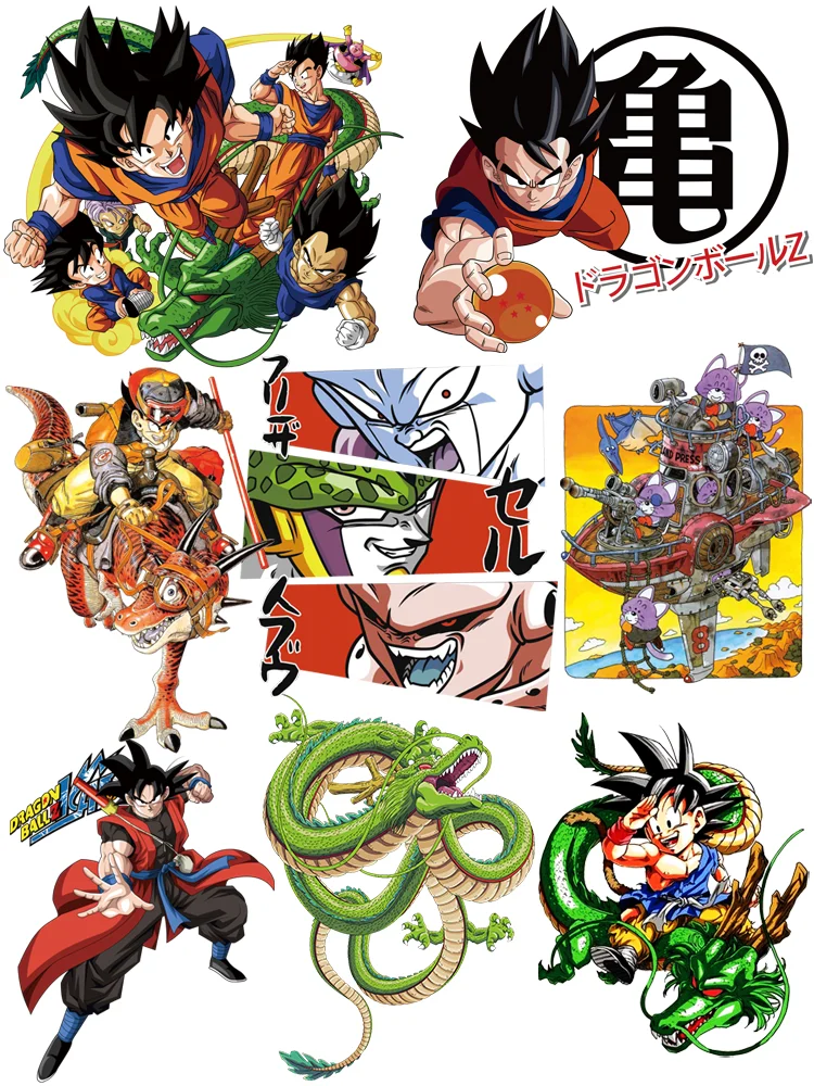 Free shipping Dragon Ball Clothing patches Son Goku thermo-stickers for children Flex fusible transfer
