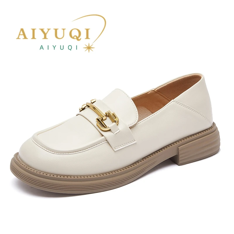 

AIYUQI Loafers Women Genuine Leather 2023 Spring Horsebit Women Shoes Korean Casual Round Toe Women's Lazy Shoes