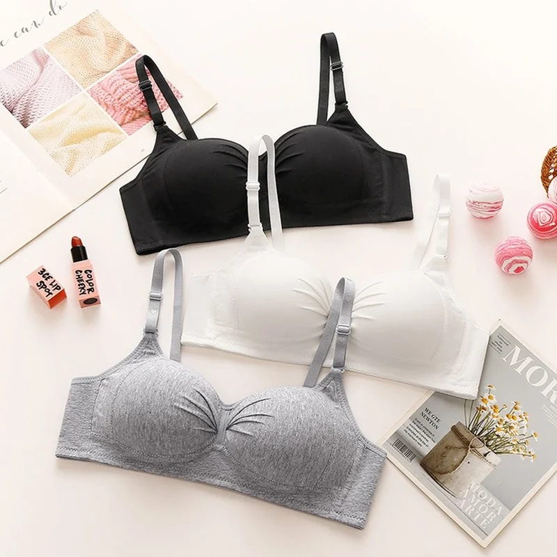 

Gilr Seamless Bra Push Up Lingerie for Student Thin Summer Wire Free Underwear Comfortable Cotton Sport Top Adjustable Bralette