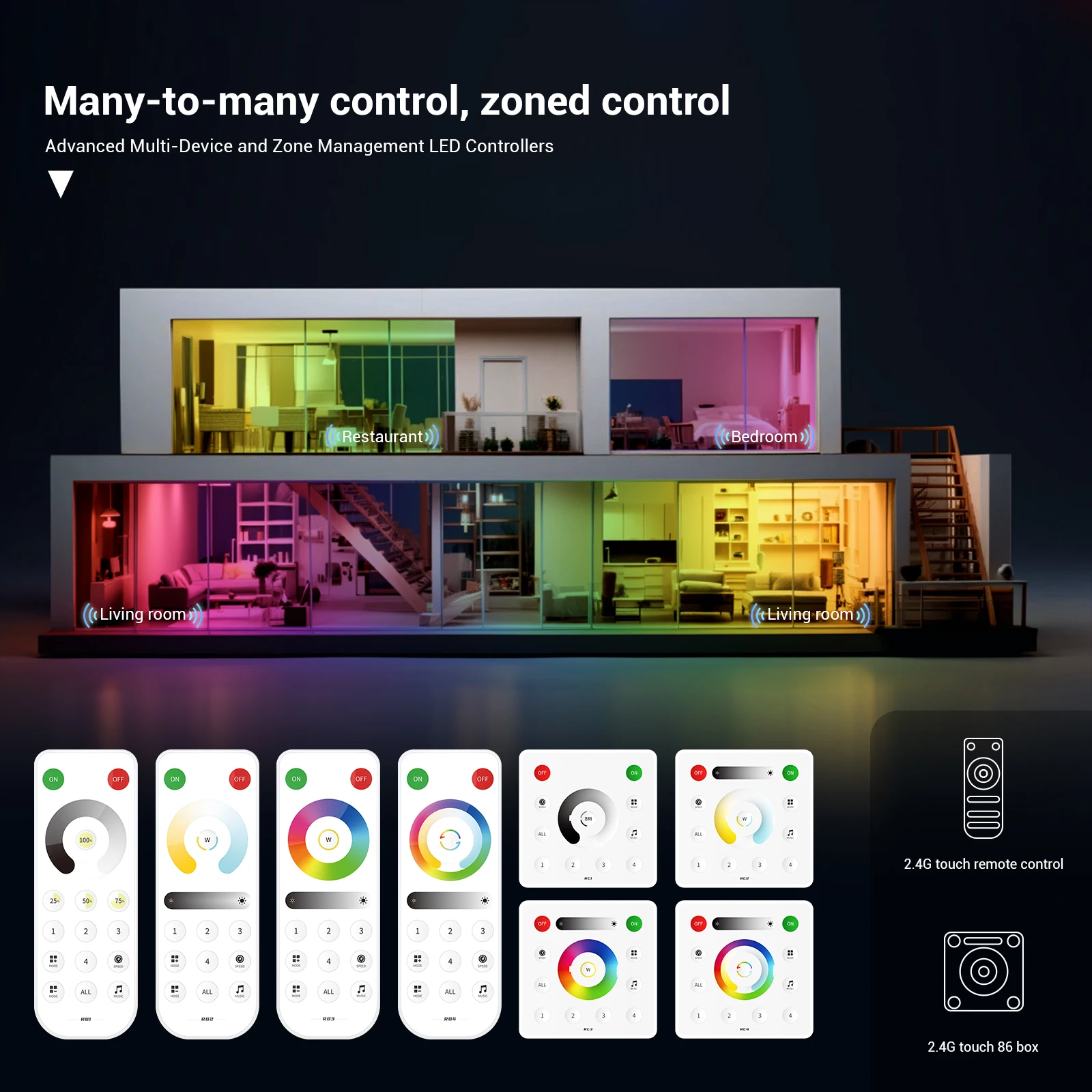 Все в одном контроллер интерьера Интернета вещей Wi-Fi BT Alexa Google Home 5 каналов PWM SPI