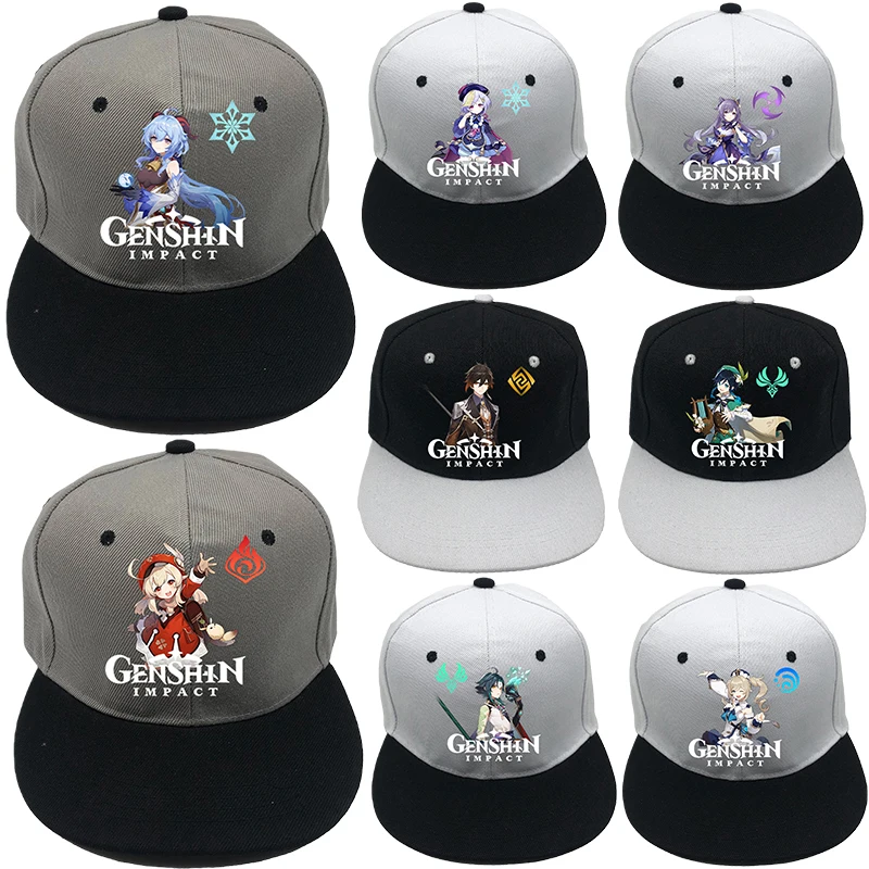 

Anime Yuanshen Hat Cartoon Keqing Qiqi Peaked Cap Sunscreen Shade Breathable Student Hip-hop Hat Dome Wide-brimmed Baseball Cap