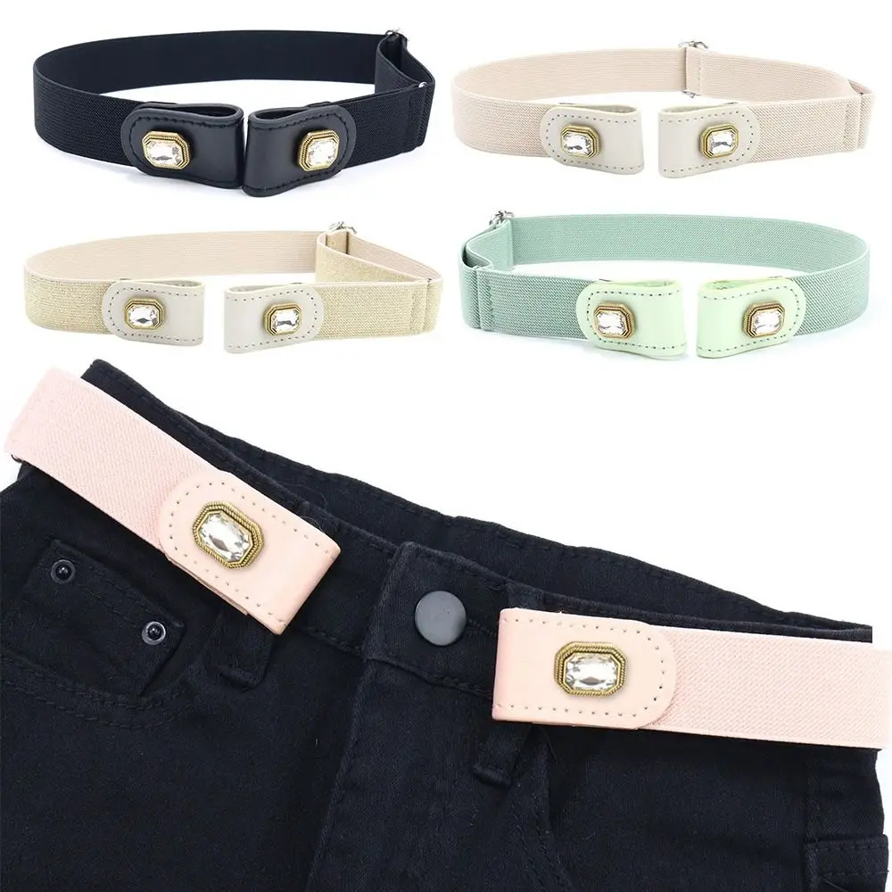 Accessories Jeans Pants Decoration Elastic Waist Belt No Buckle Belts Stretch Buckless Belt Adjustable Belt Lazy Belts