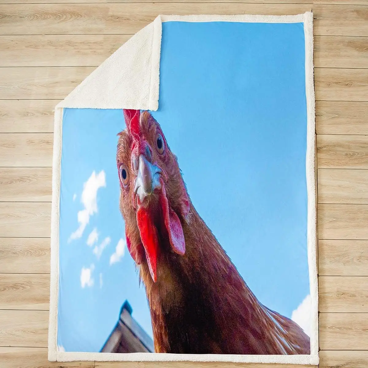 Плюшевое одеяло с животными на ферме Флисовое курицей для кровати дивана детской