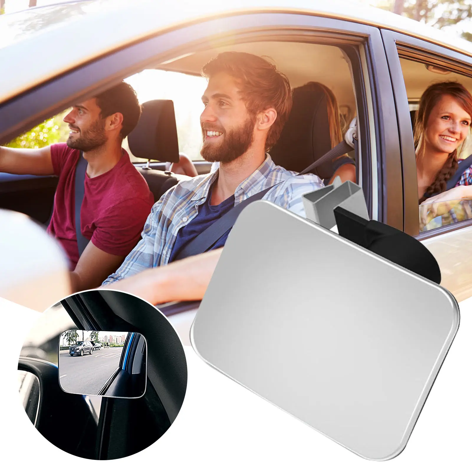 

Adjustable Car Interior Auxiliary Blind Spot Mirror Frameless 360 Degree Wide Angle Rearview Mirror Auto Accessories