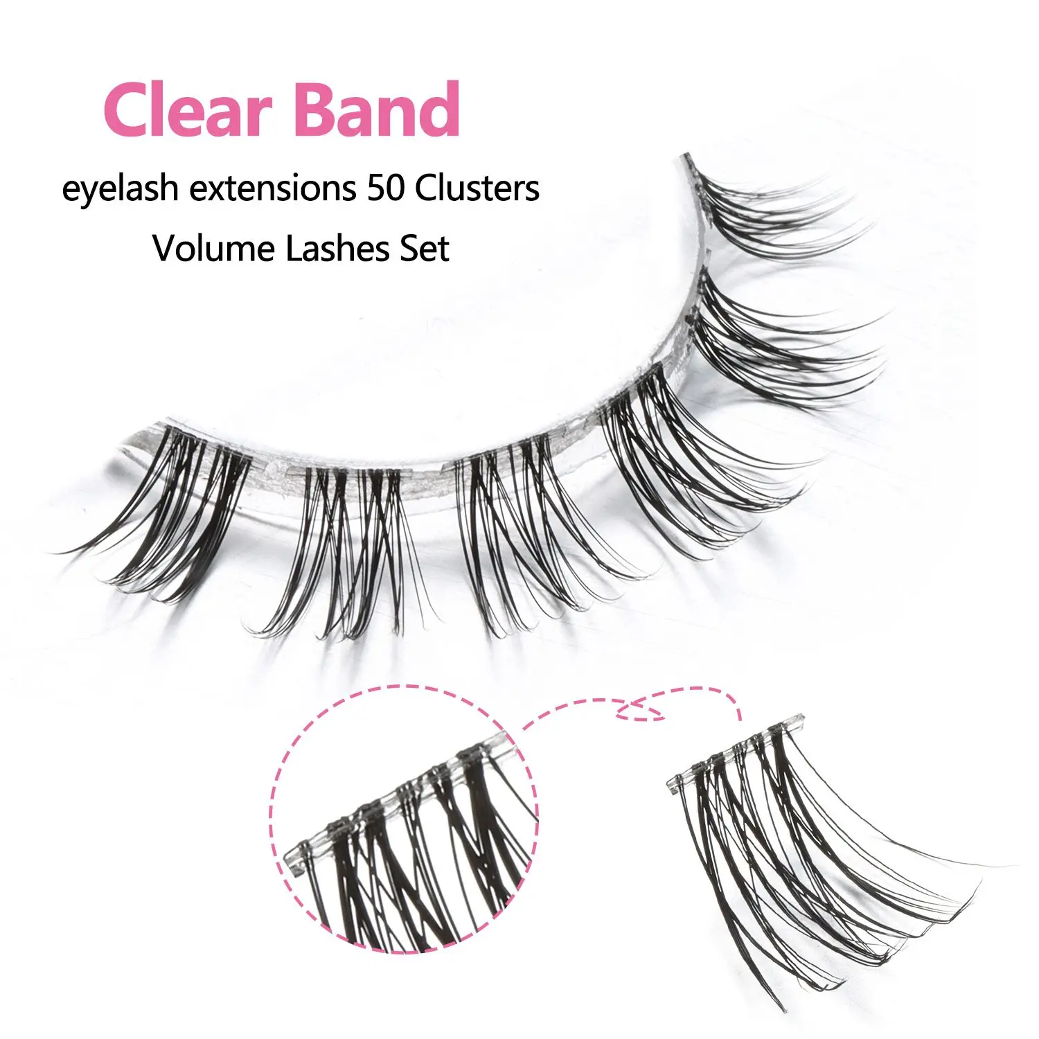 

Lashes False Eyelashes Glue Bonded Band Eyelash Extension Tools DIY Individual Eyelashes Volume 3D Effect Natural
