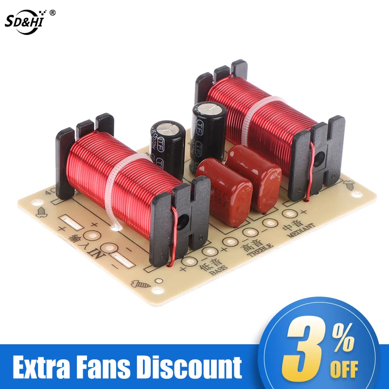 3 Way 900-4000Hz Audio Speaker Crossover Treble Midrange Bass Independent Crossover HiFi Home Speakers Filter Frequency Divider