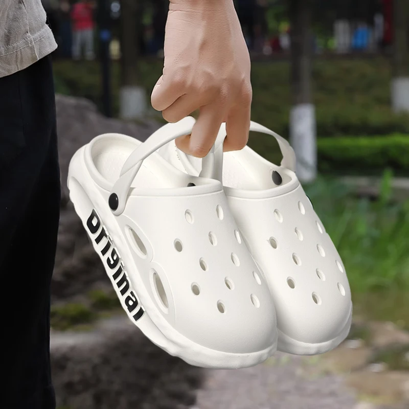 Сандалии мужские с толстой подошвой Нескользящие пляжные босоножки для вождения