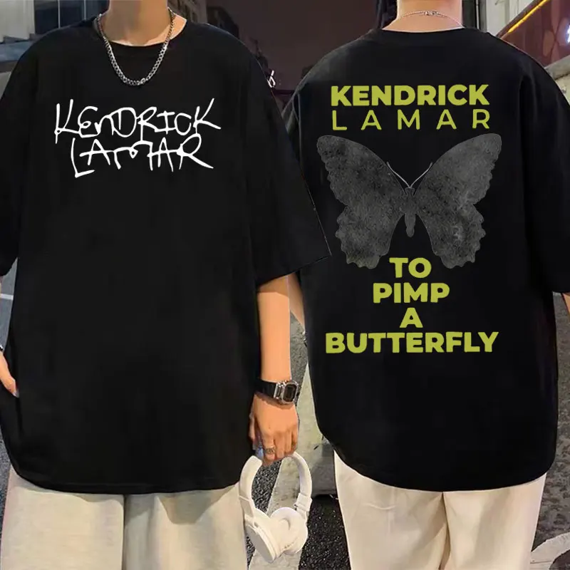 

Kendrick Lamar To Pimp A Butterfly Alnum Rapper Double Sided Graphic Print T-shirt Men’s Black Tshirt Men Women Hip Hop T Shirts