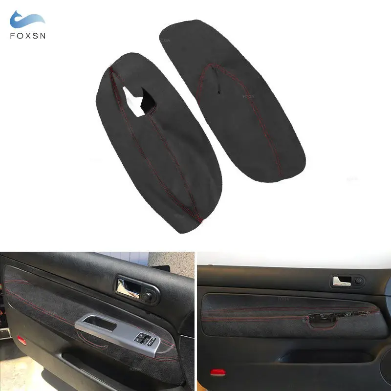 

only for 3 doors Car Styling Suede Leather Interior Door Armrest Panel Cover Trim For VW Golf 4 MK4 Jetta 1998 - 2003 2004 2005