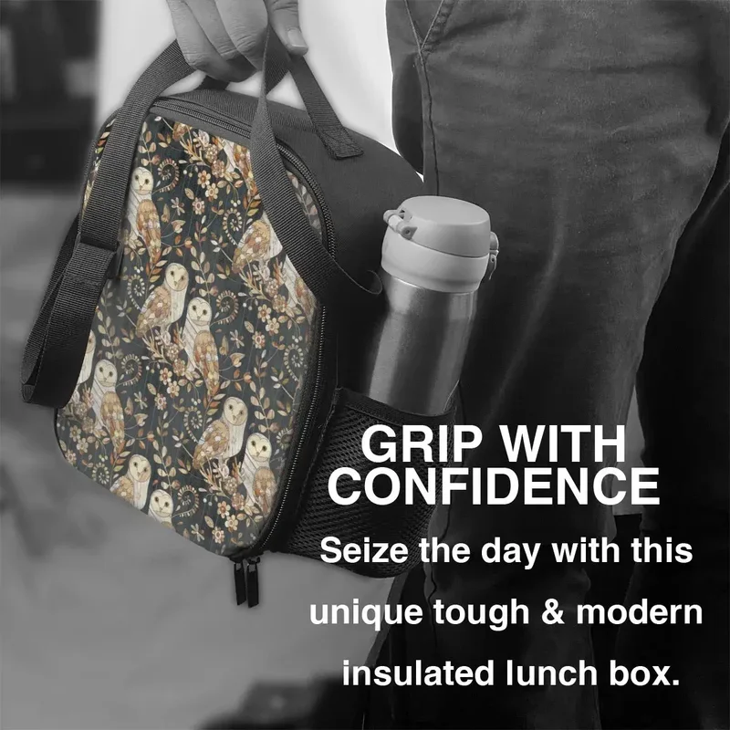 Деревянный Ланч-бокс с изображением совы в стране чудес для женщин герметичный