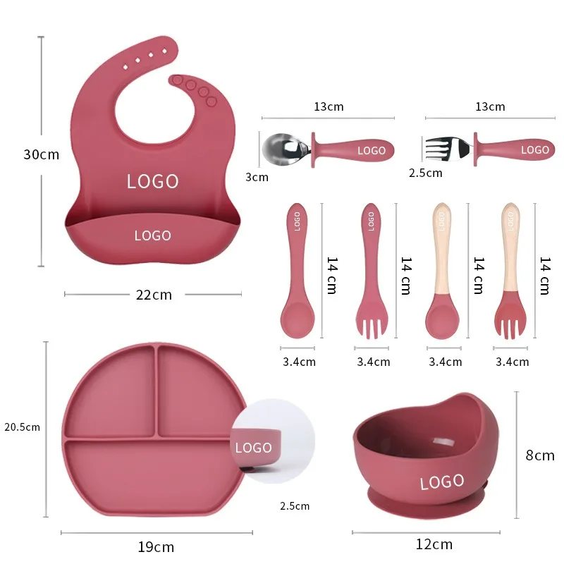 Детская силиконовая посуда набор из 6 предметов детская миска тарелка на