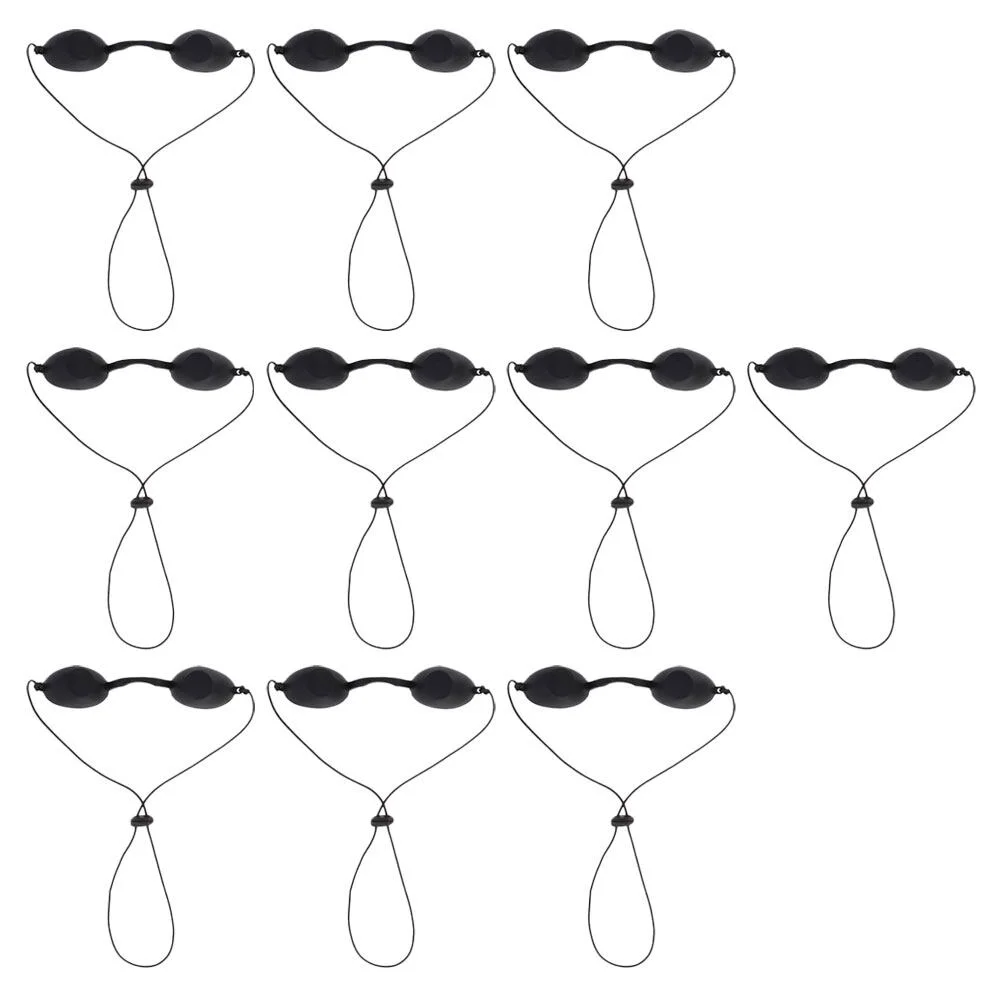 

10pcs Silicone Shading Goggles Beauty Protective Eye Masks Protective Goggles (Black)