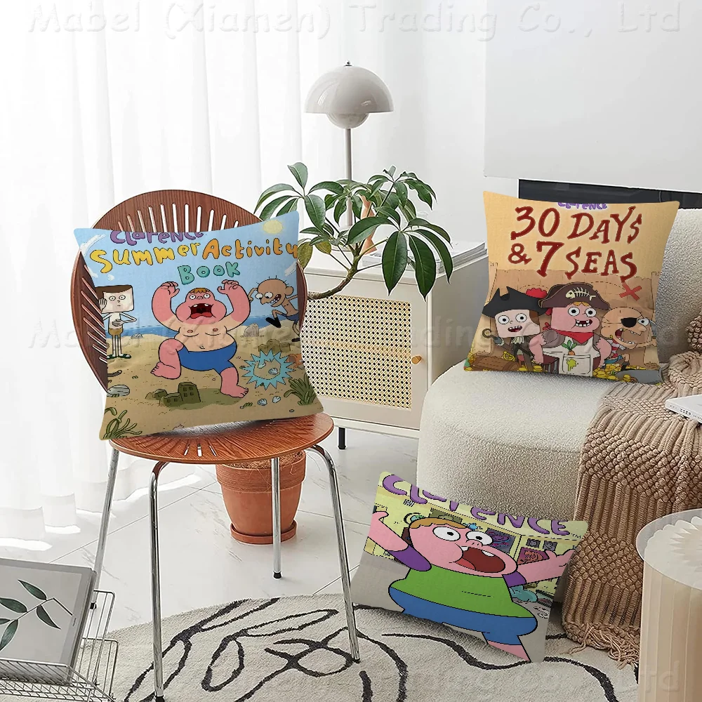 Cartoon C-Clarence TV Office Cushion Pillowcase Car Cover45X45CM Lumbar Sofa Pillowcover