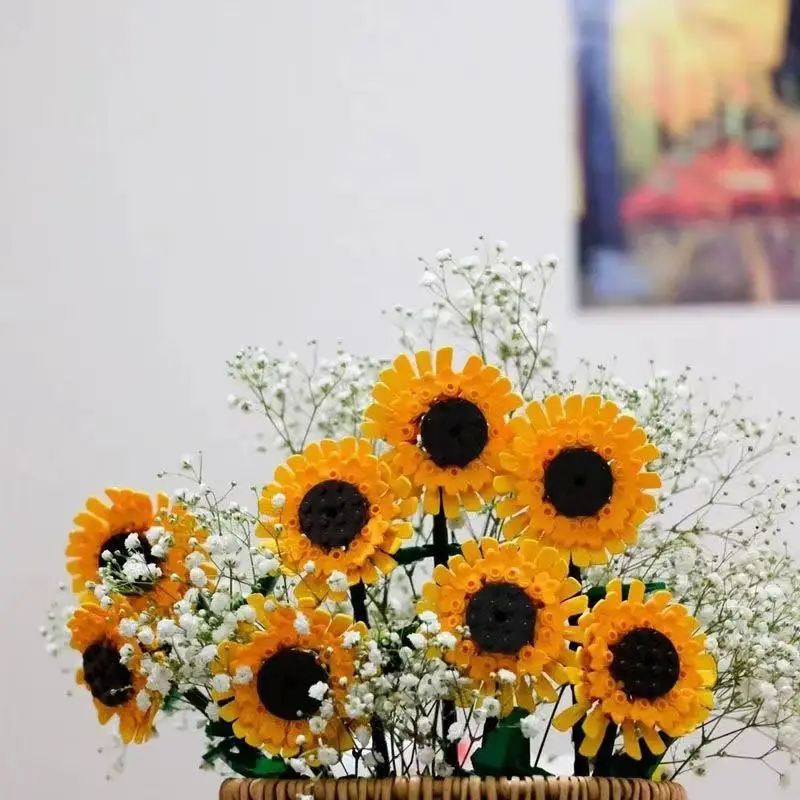 

City Creative Sunflower Blocks Plant Desktop Decoration Building Blocks MOC Model Classic Bricks Girls Toys Birthday Gifts