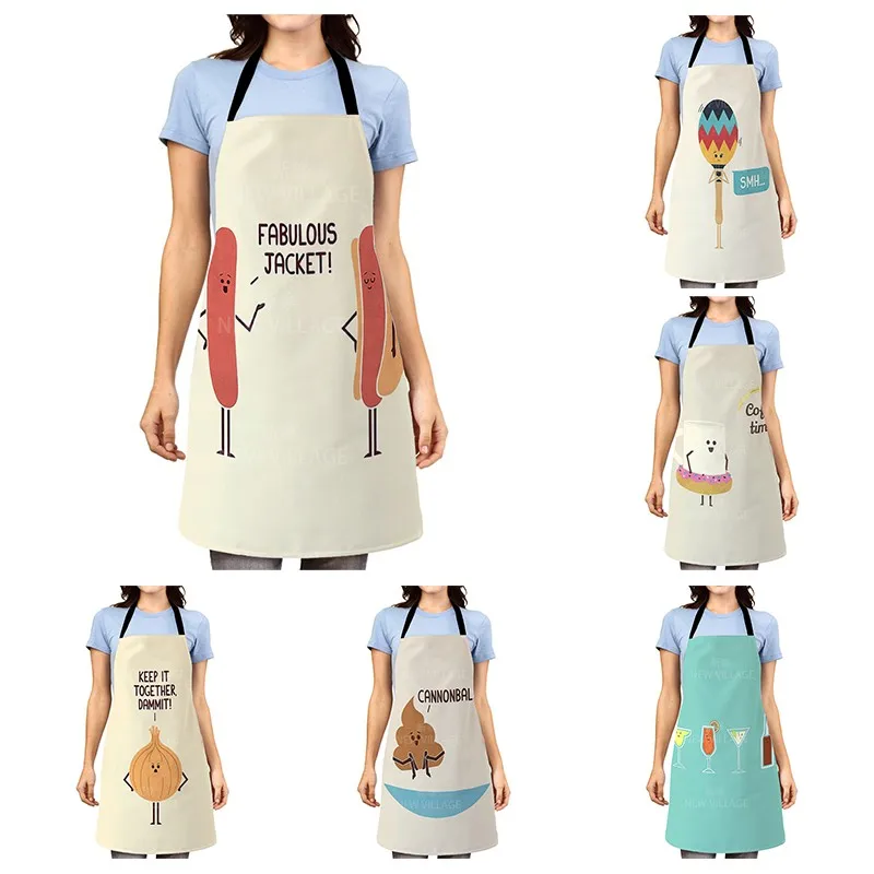 

Фартук с геометрическим принтом Мандала для женщин, домашний фартук для готовки, выпечки, кофейни, для уборки кухни, хлопковые льняные нагру...