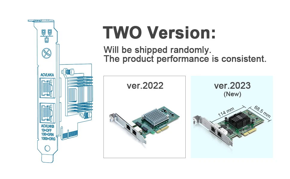 Intel I350-T2 1.25Gb Ethernet Server Network Adapter PCI-e NIC I350AM2 Chip