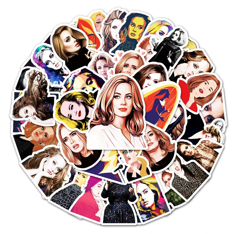 

Singer Adele Adkins Stickers Waterproof Car Luggage Laptop Phone Scrapbook Vinyl Decals DIY Decor Graffiti Sticker Toys Gifts