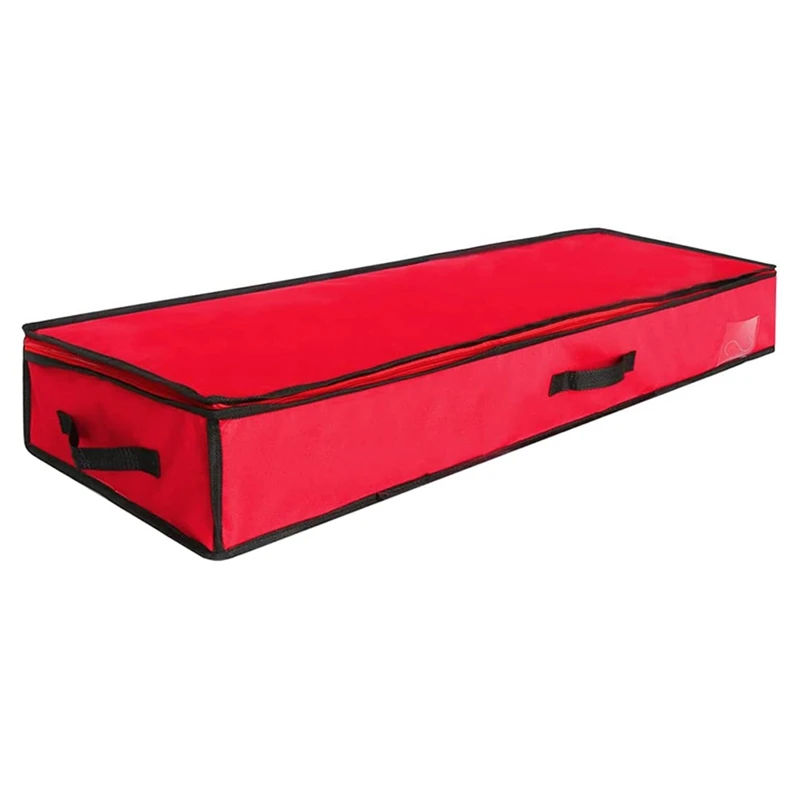 

14X40 Inch Gift Wrapping Paper Storage Containers,600D Oxford Fabric Christmas Ribbon Gift Bag Bows Storage Box (Red)