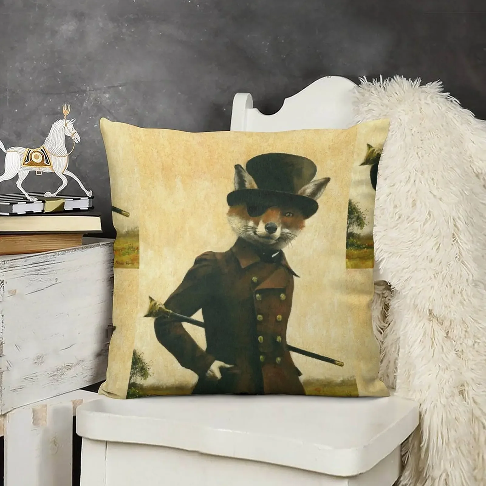 Sly Victorian Fox Декоративная подушка Диван Подушки Наволочка Рождественские