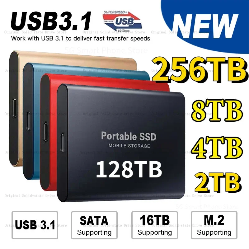 

Original High-speed 256TB SSD 4TB 2TB Portable External Solid State Hard Drive USB3.1 Interface Mobile Hard Drive for Laptop ps4