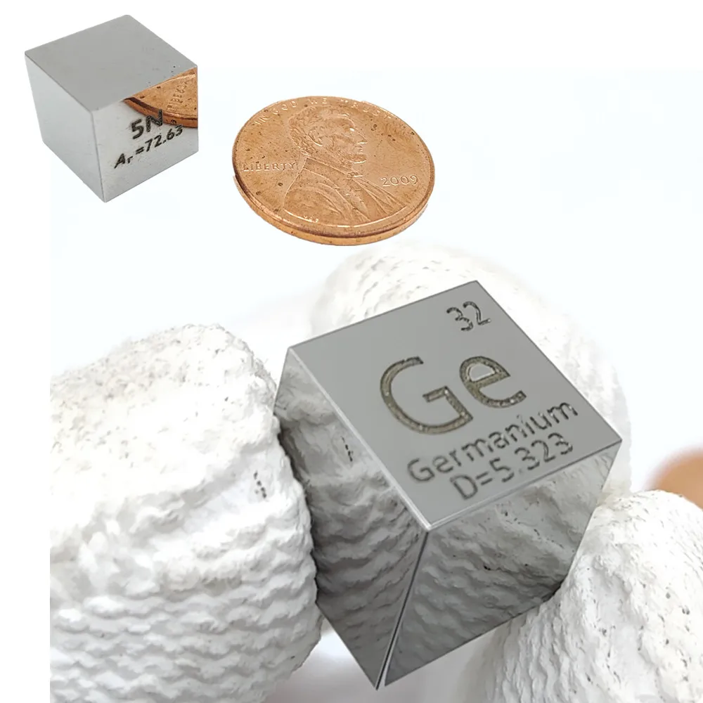 

6N Germanium 10mm Cube for Element Collection Density Block 99.999% Hand Made DIY Hobbies Crafts Display Mirror Polished