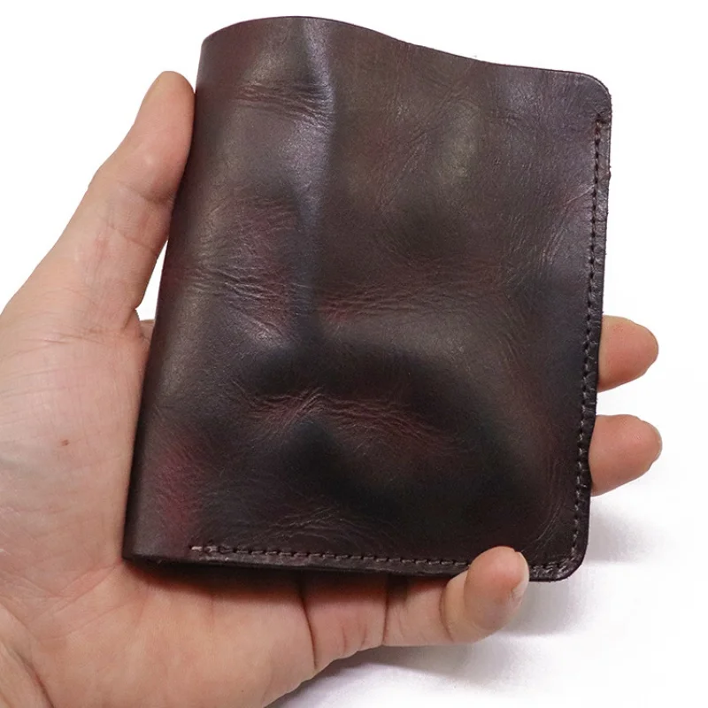 Genuine Leather Slim Man's Wallet Multi Function Card Slots Men Short Coin Purses Wallet Vintage Male Money Clip