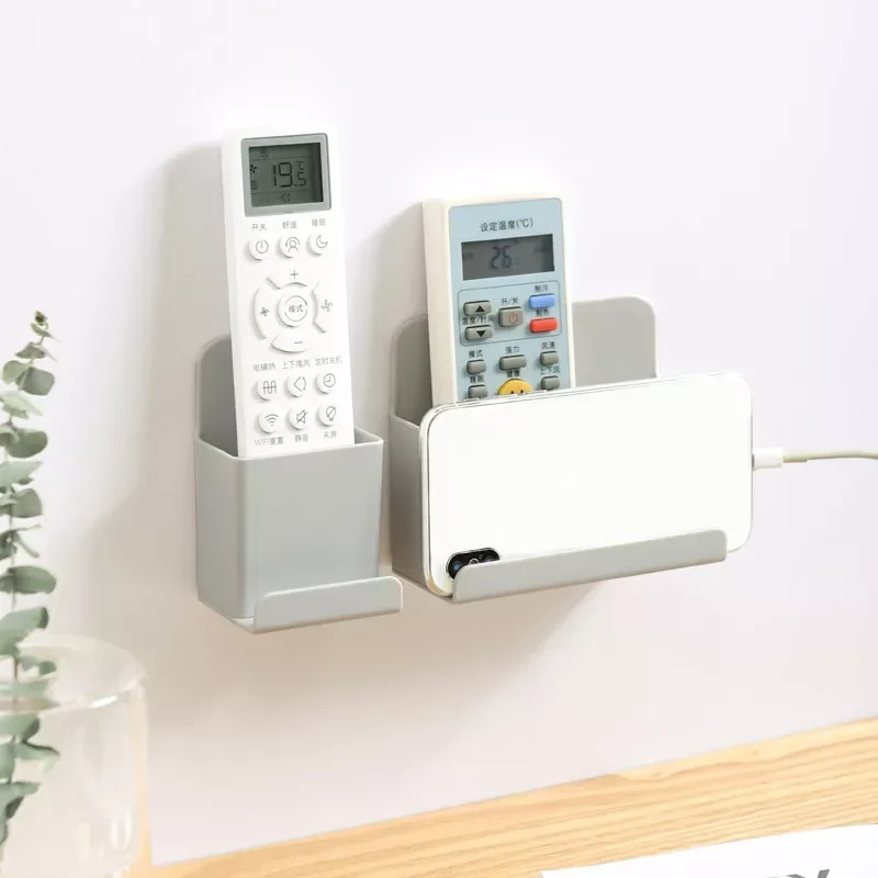 

Wall Mounted Organizer Storage Box Remote Control Air Conditioner Storage Case Mobile Phone Plug Holder Stand Container for Home