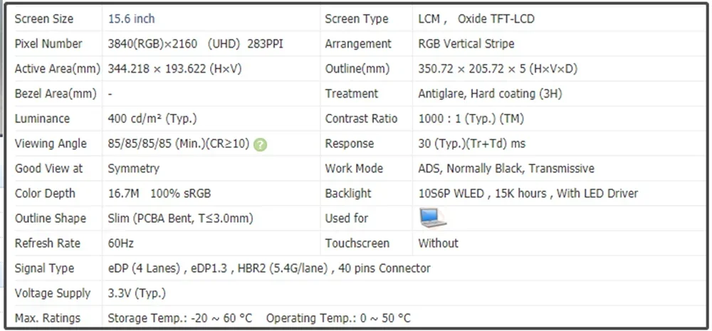 NE156QUM-N69 0Y2THV 15 6-дюймовый ЖК-экран IPS-панель 4K UHD 3840x2160 40 контактов 60 Гц без сенсорного