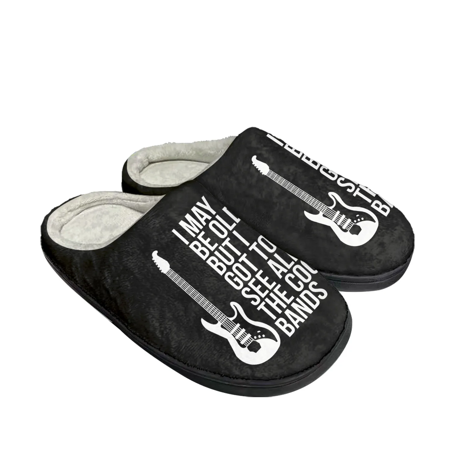 

I May Be Old But I Got Bands Home Cotton Custom Slippers Mens Womens Sandals Plush Bedroom Casual Keep Warm Shoe Thermal Slipper