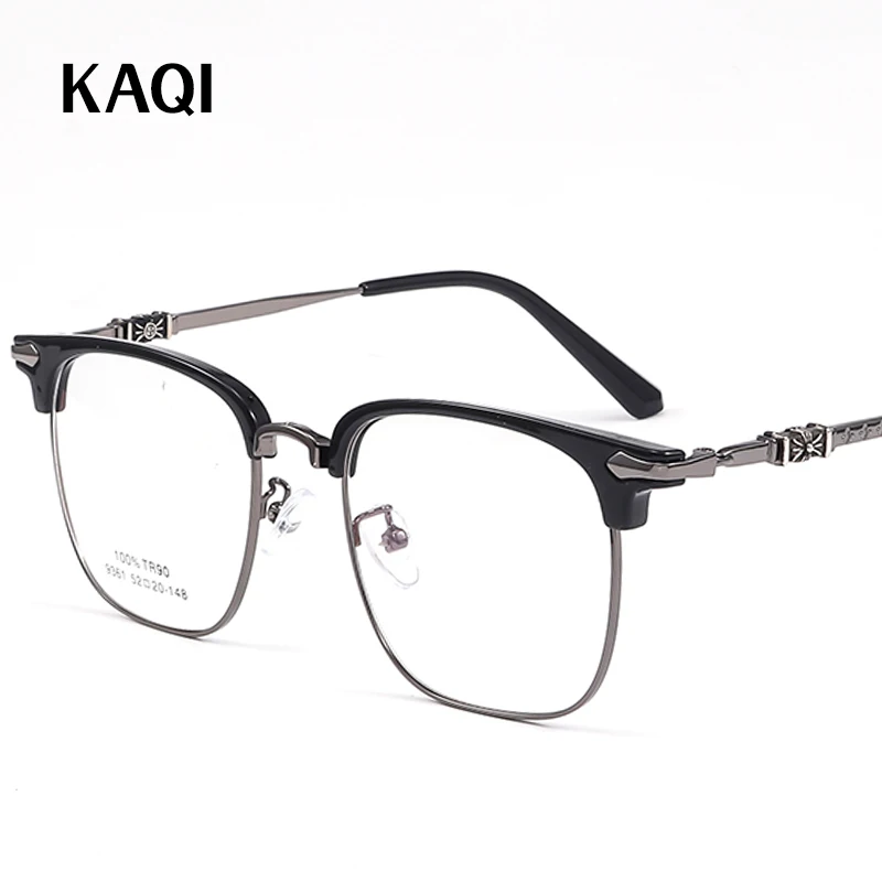 

New Mirror Frame TR Eyebrow Myopia Glasses Frame Men's Two-Color IP Plating Retro Finished Optical Mirror Prescription Mirror