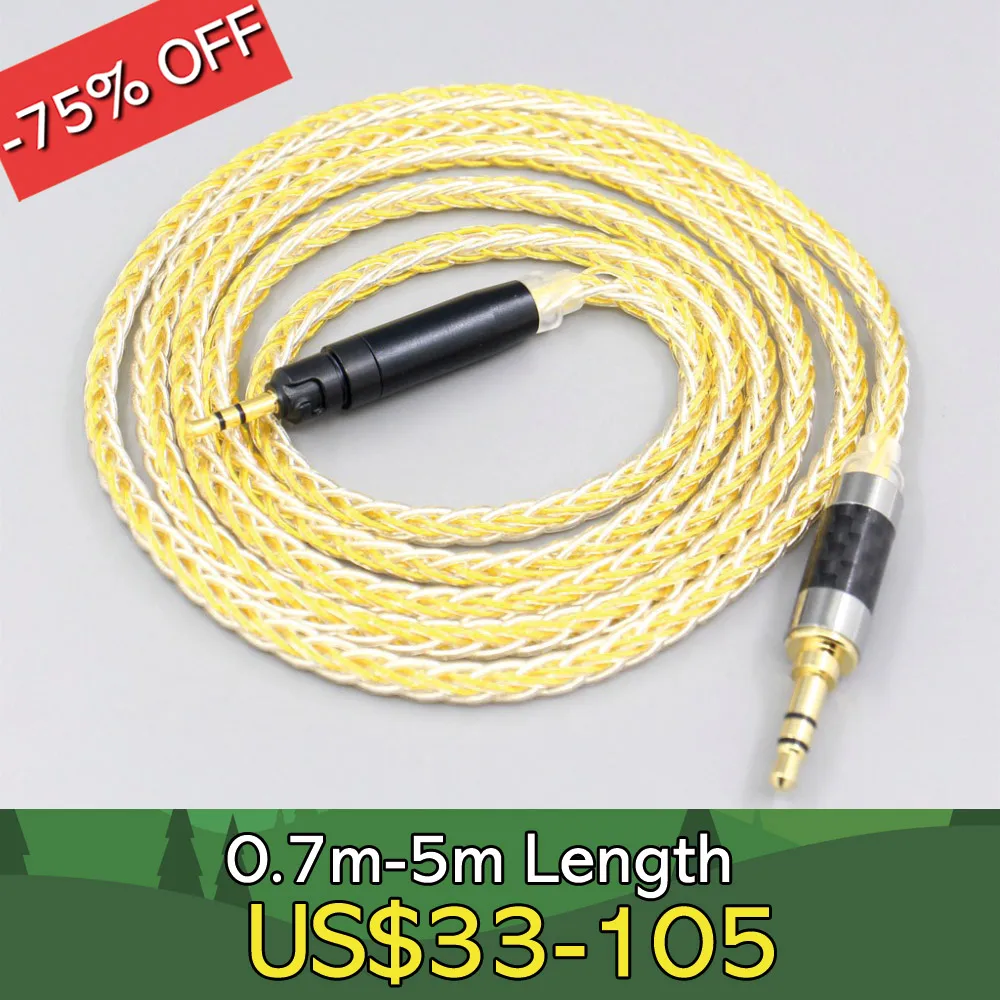 

8 ядро цвет серебристый, Золотой покрытием плетеный кабель для наушников для Ultrasone производительность 820 880 Подпись DXP PRO STUDIO LN007279