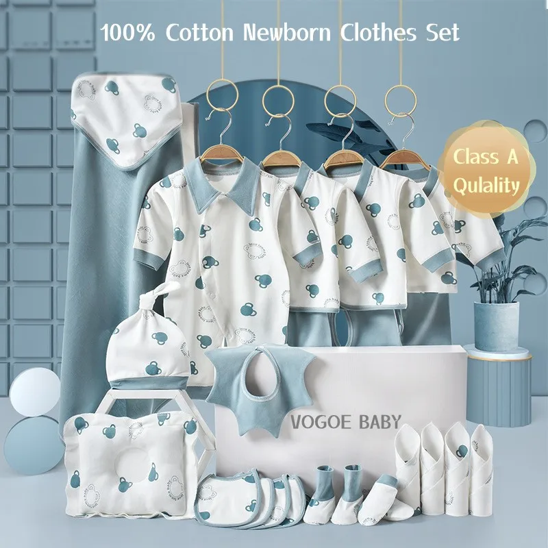 

20/22/24pcs Newborn Clothes Set 100% Cotton Baby Clothing Suit 0-12M Infants Boys Girls Underwear Set Unisex Clothes Set No Box