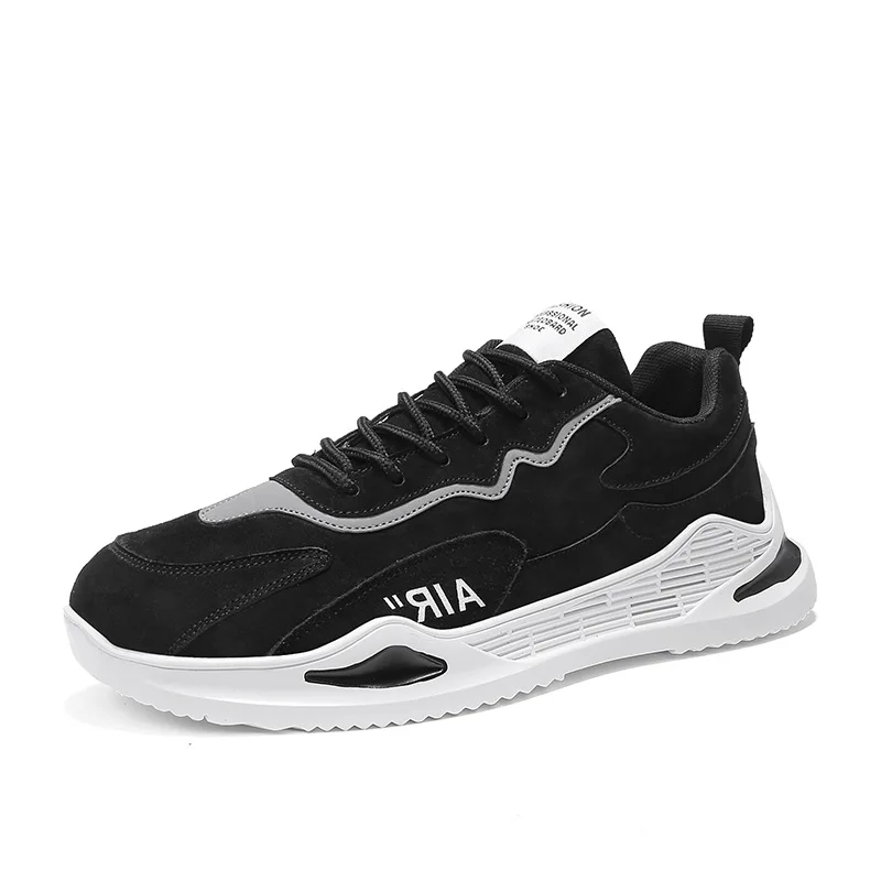 2021 Men Casual Sports Shoes Breathable Comfortable Mesh Lightweight Suede Shoes Men Fashion Simple Lace-up Sneakers