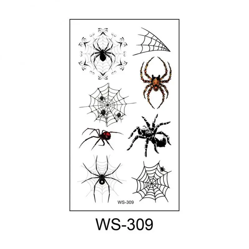 

Halloween Tattoo Stickers Waterproof Sweat Horror Dark 3D Stereo Spider Tattoo Stickers Spider Web Temporary Tattoos 2021 Hot