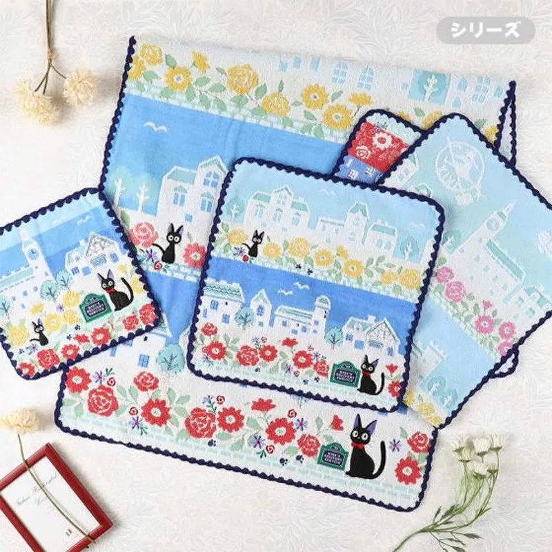 

Hot Cartoon Black Cat Jiji Series Pure Cotton Untwisted Yarn Towels Beach Bath Towel Home Textiles