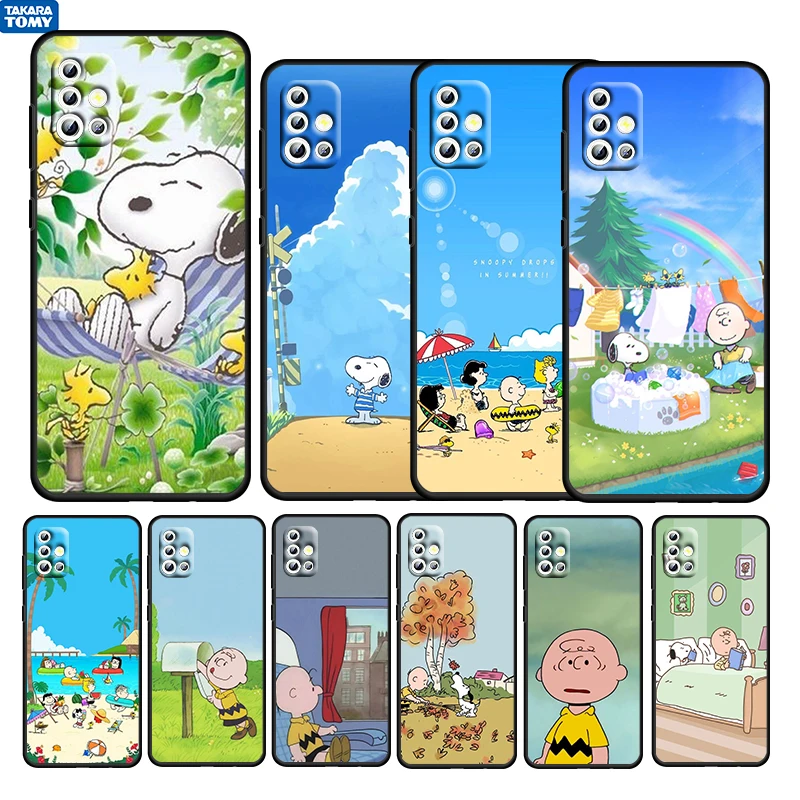 

Sunshine Anime Snoopy For Samsung Galaxy A52S A72 A71 A52 A51 A12 A32 A21S 4G 5G Fundas Soft Black Phone Case Cover Capa Coque