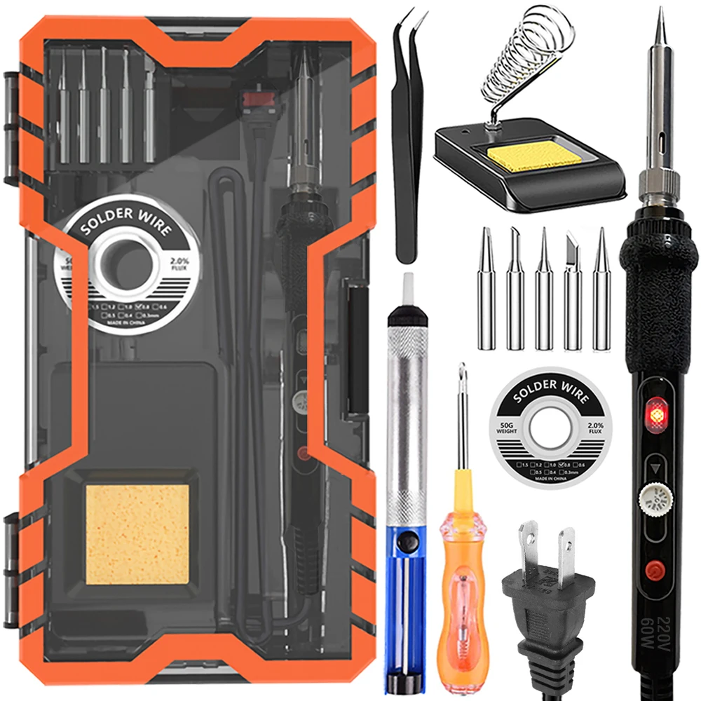 

2023 Solder iron Soldering Iron kit 200-450℃ Adjustable Temperature Welding Tools Repair Heater Soldering Gun Fast Heating