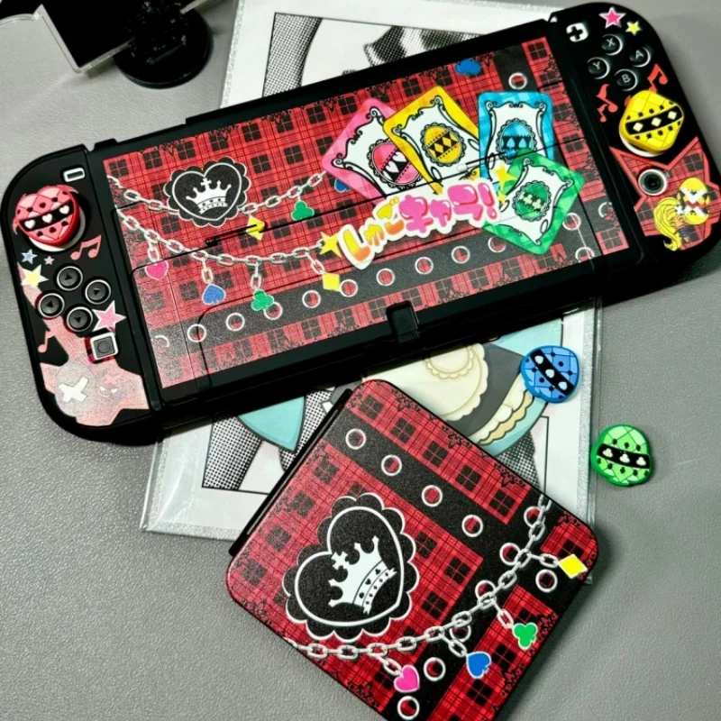Фото Новый защитный жесткий чехол для Switch 2 и Switch OLED с принтом Шуго Чара Аму, раздельная крышка, док-станция, защита от царапин и ударов №2