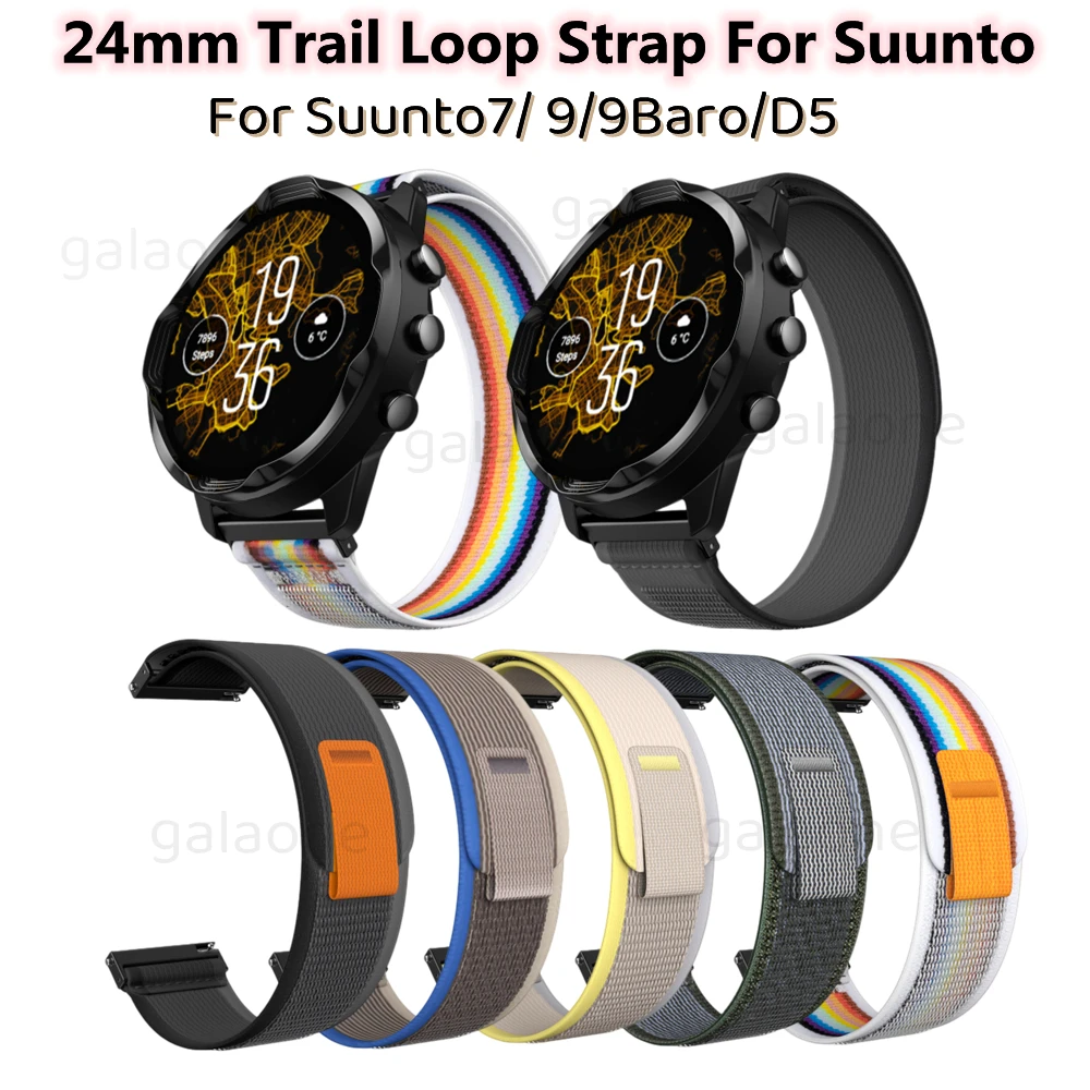 24mm Trail Nylon Loop Strap Belt For SUUNTO7/9/9baro/Spartan Sport/D5 Watch Band Replaceable Wristband Bracelet