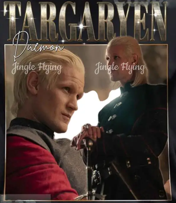 Ретро-футболка даэмон Таргариен винтажная рубашка футболка с персонажами фильма